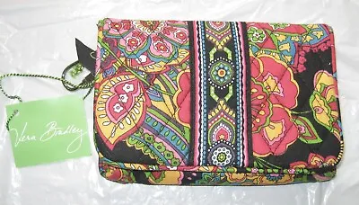 Vera Bradley NWT Symphony In Hue Taxi Wallet Black Multicolor Floral • $22