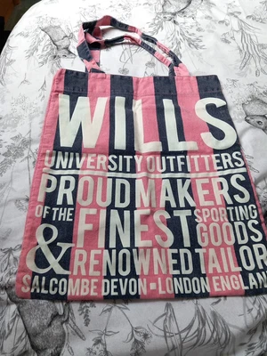 £0.99 • Buy Jack Wills Tote Bag Distressed Look Shopping Pink Navy Beach Bag