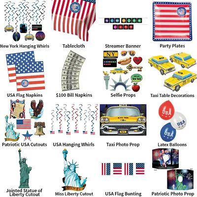 £10.69 • Buy New York City / Usa America Theme Decorations - Partyware Complete Selection