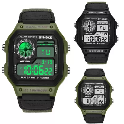 Men's Sports Watch Waterproof LED Backlight Digital Military Tactical Wristwatch • $10.74