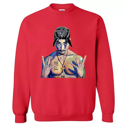 Tupac Colors Graphic Crewneck Sweatshirt Eyez On Me Rap Hip Hop Concert 2pac • $21.99