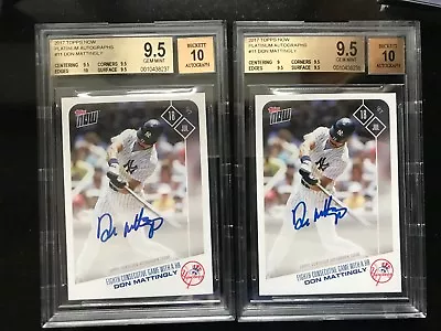 Don Mattingly YANKEES 2018 TOPPS NOW AUTO PLATINUM MEMBERS SSP RARE! BGS 9.5 QTY • $1100