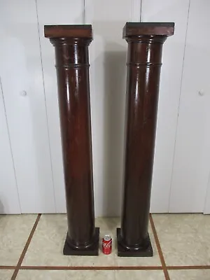 $494.99 • Buy 2 Beautiful Solid Wood Round Pine Columns Pillars Architectural Salvage 55  Tall