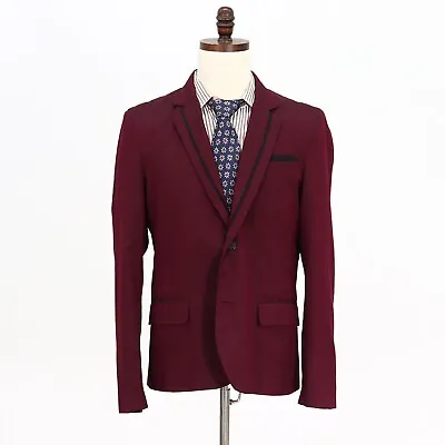 Guess 40R Purple Sport Coat Blazer Jacket Solid 2B Polyester • $49.99