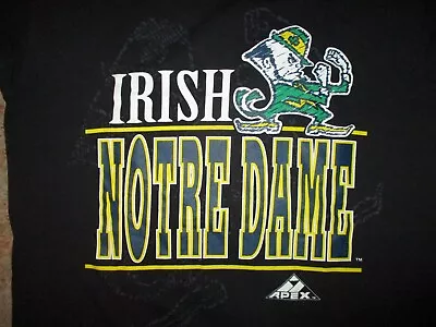 Vtg UNIVERSITY NOTRE DAME T SHIRT Fighting Irish Football Leprechaun Mascot LG • $19.99