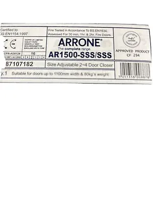 £39.99 • Buy Arrone AR1500 Size Adjustable 2-4 Door Closer (Please See Pictures) (Plas 1)