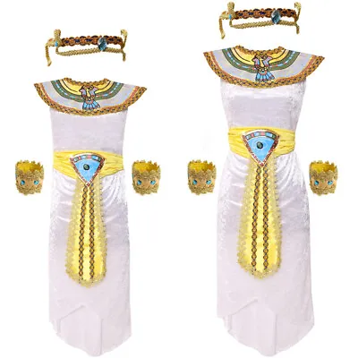 Egyptian Queen Costume Cleopatra Ladies Girls World Book Day Fancy Dress Costume • £17.99