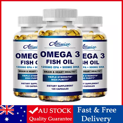 Omega 3 Fish Oil Capsules 3600Mg Odourless 3X Strength For General Wellbeing • $22.99