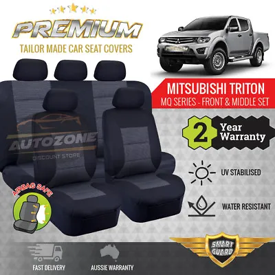 $199 • Buy Premium Seat Covers For Mitsubishi Triton MQ MR Series Dual Cab 01/2015 - On