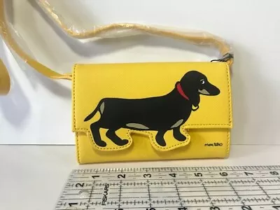 NWOT Marc Tetro  - Crossbody Purse - Dachshund On Yellow  6 1/2  X 4 1/2  • $34.95