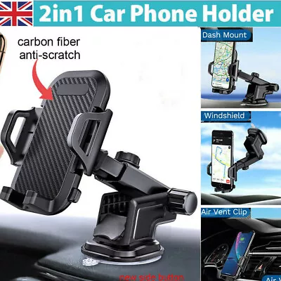 Universal Car Phone Holder 360 Rotation Windscreen / Dashboard Suction Mount UK • £7.19