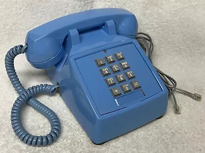 Vintage ITT 2500 Series BLUE Push Button Touch Tone Desk Table Top Telephone • $45.99