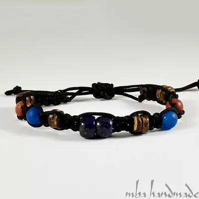 Men's Lapis Lazuli Authentic Gemstones Coco Beads Shamballa Bracelet • $24