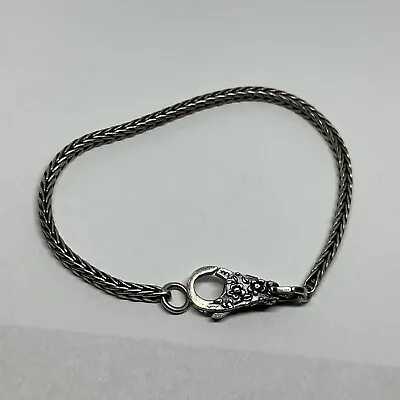 RARE! 7.5” TROLLBEADS Bracelet AND Lace Lock Clasp 925 Sterling Silver.  T • $90