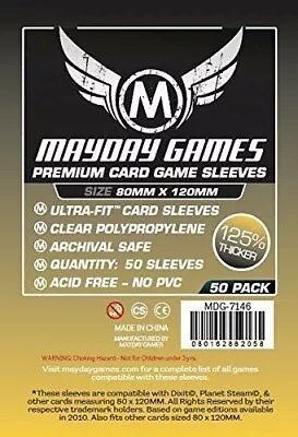 Mayday Magnum Ultra Fit 50 Card Sleeves 80 X 120mm - Brand New & Sealed • £5.62