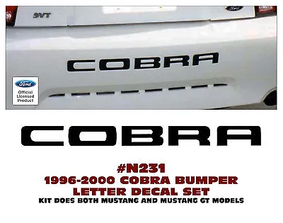 N231 1996 1997 1998 1999 2000 Ford Mustang - Cobra - Rear Bumper Letter Decal • $33.95