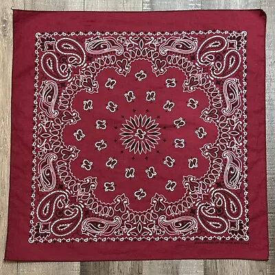 NICE Vintage 15187 Hav-A-Hank Western Paisley Red Scarf Bandana 21” X 21” USA • $19.99