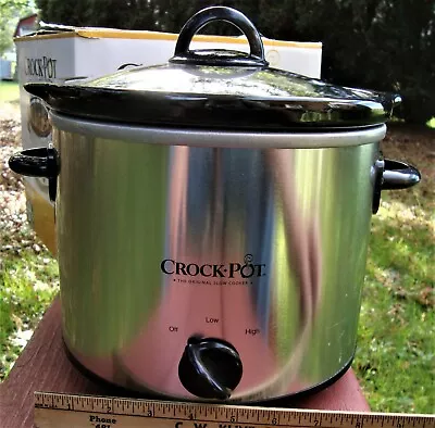 Crock Pot Slow Cooker 4 Quart Manual Control 2 Heat Settings - SCR400-SP • $15