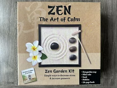 ZEN The Art Of Calm Zen Sand Garden Pebbles Rake Relax Meditate Book & Kit NEW • $19.95