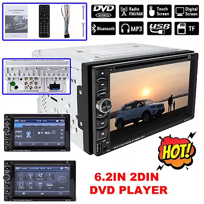 Double 2DIN 6.2 Touch Screen Car Stereo DVD Player Bluetooth Mirror Link For GPS • $82.39