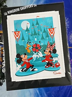 2024 Disney Parks Scooter Burroughs Mickey Minnie Happily Ever After Print 14x18 • £106.99