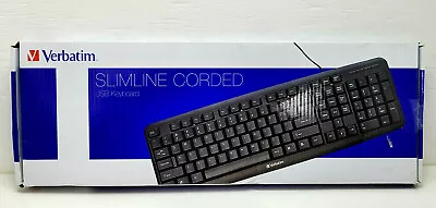 Verbatim 99201 Slimline Corded USB Keyboard Black  • $17.50