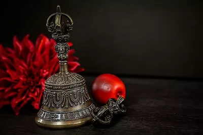 Tibetan 6  Pure Handmade 7 Metals Bell And Dorje For Meditation Yoga Chakra • $79.99