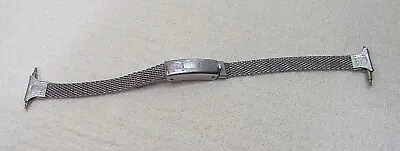 Vintage Ladies Stainless Steel Mesh Watch Band 1/4  Deployment Clasp Pat.1673117 • $12.50