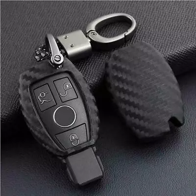 For Mercedes-Benz Carbon Fiber Smart Car Key Case Cover Fob Holder Accessories • $1