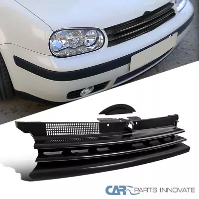 Fit 99-06 VW Golf GTI R32 Mk4 Black ABS Front Hood Grille Badgeless+Notch Filler • $37.96