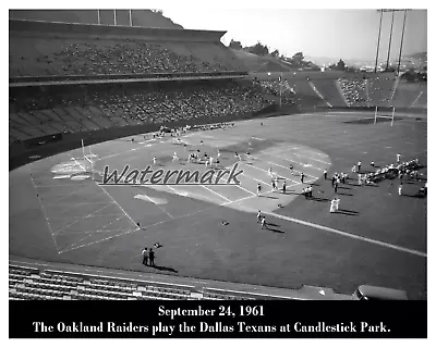 AFL 1961 Oakland Raiders Vs Dallas Texans Candlestick Park 8 X 10 Photo • $5.99