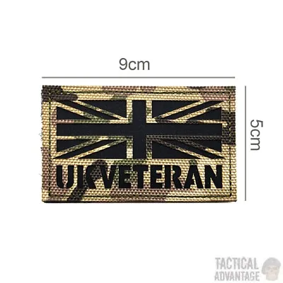 UK VETERAN Multicam Camouflage Union Jack Flag Morale Patch 9cm X 5cm IRR Forces • £4.99