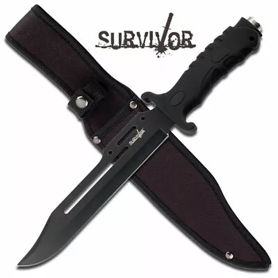 13  TACTICAL COMBAT MILITARY FIXED BLADE KNIFE Survival Hunting BOWIE W/ SHEATH • $14.95