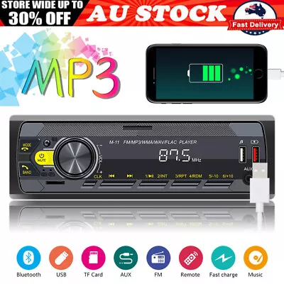 Single 1 Din Car Stereo Radio Bluetooth MP3 Player In-dash Head Unit FM/USB/AUX • $25.28