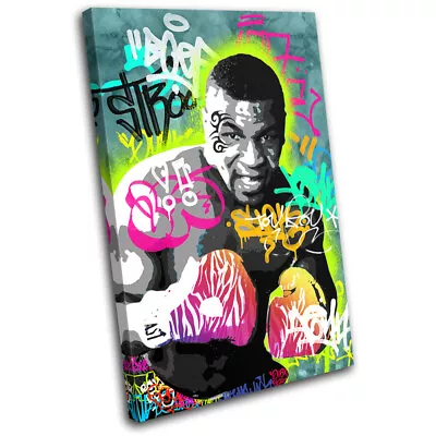 Mike Tyson Boxing Pop Art Graffiti SINGLE CANVAS WALL ART Picture Print • £19.99