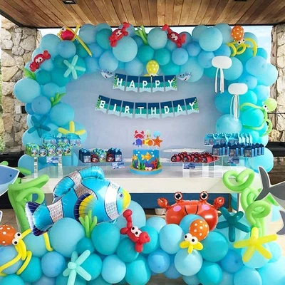 $15.19 • Buy Happy Birthday Decor Balloons Garland Baby Shower Ocean Theme Balloons Arch Kit