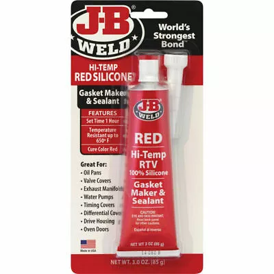 J-B WELD Red Hi-Temp RTV 100% Silicon Gasket Maker & Sealant 85g -  JB 31314 • $15.95