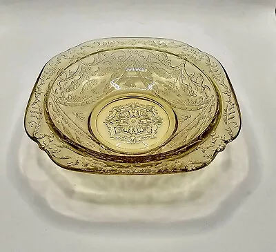 Amber Depression Glass 5  Dessert Bowl Federal Glass Madrid Pattern 1930s • $10