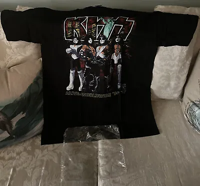 Vintage KISS  Alive Worldwide  Tour Shirt 96' 97' MSG 2 Sided Deadstock NYC XL!! • $449