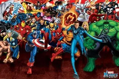 Marvel Comics : Heroes Attack - Maxi Poster 91.5cm X 61cm New And Sealed • £8.99