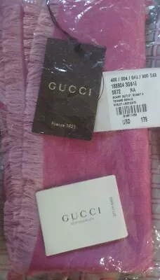 GUCCI SCARF 70%WOOL / 30%SILK GG SCARF Pink (VIOLET-ROSEATE) • $375.95