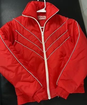 Johnny Colorado Vintage Ski Jacket Removable Sleeves Red Vintage Coat Size Small • $39.98