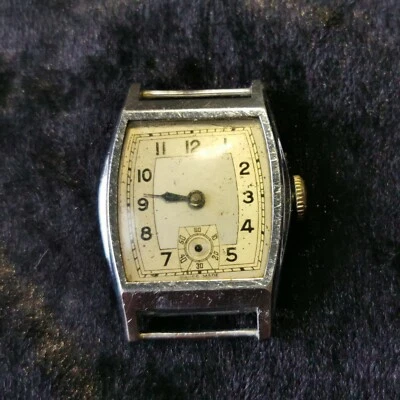 £24.99 • Buy 1920s Lanco Mens 15 Jewels Tank Watch For Restoration / Parts, Hinge Case