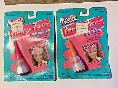2 Hasbro Barbie Maxie Fancy Face Doll Make-up Nail Polish Pink Peach Nrfb • $8.95