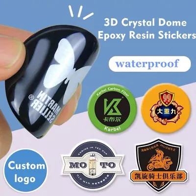 Custom Dome Epoxy Resin Sticker 3D Gel Logo Crystal Label Transparent Waterproof • $11