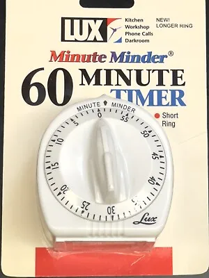 Lux Minute Minder Timer CP242859 Mechanical White With Black Markings 60 Min • $12.98