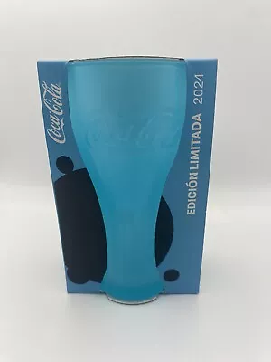 McDonald’s Coca Cola Glass Frosted Aqua Blue Limited Edition 2024 Spain • £15