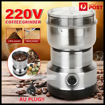 Electric Coffee Grinder Grinding Milling Bean Nut Spice Matte Blender 220V AUS • $19.14