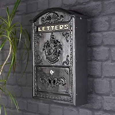 Large Black Elegant Old Regency Metal Post Box • £67