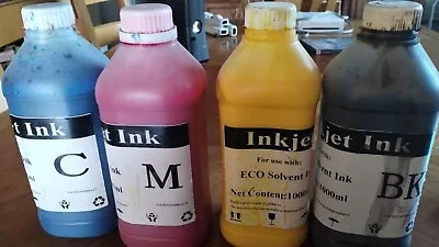 Eco Solvent Ink For Roland Mimaki Mutoh 4 Liters (CMYK) US Seller • $40